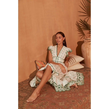 NOIB Estella Midi Dress - White