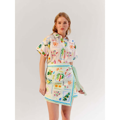 NOIB Kate Mini Dress with Belt - Postcard (Set of 2)