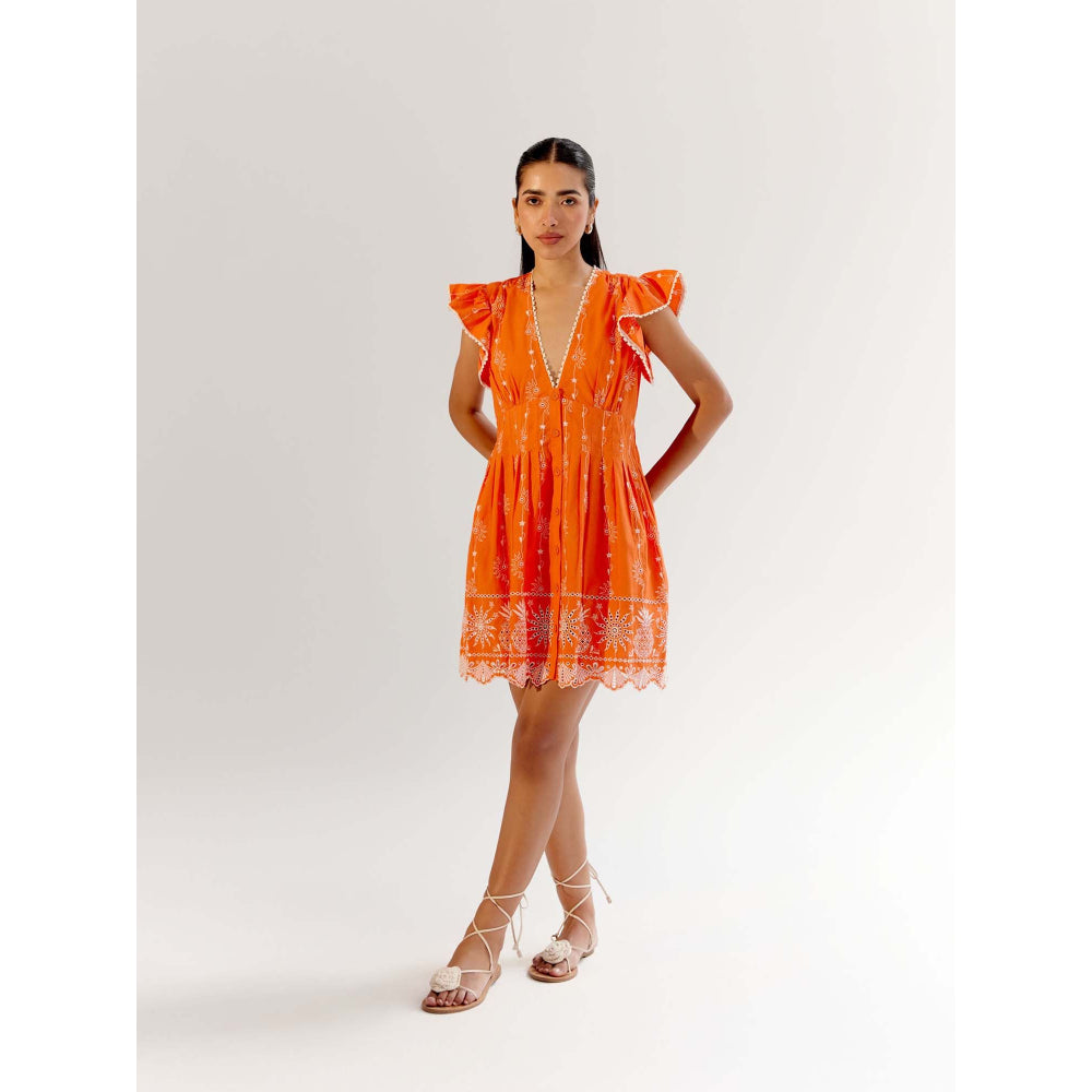 NOIB Estella Mini Dress - Tangerine
