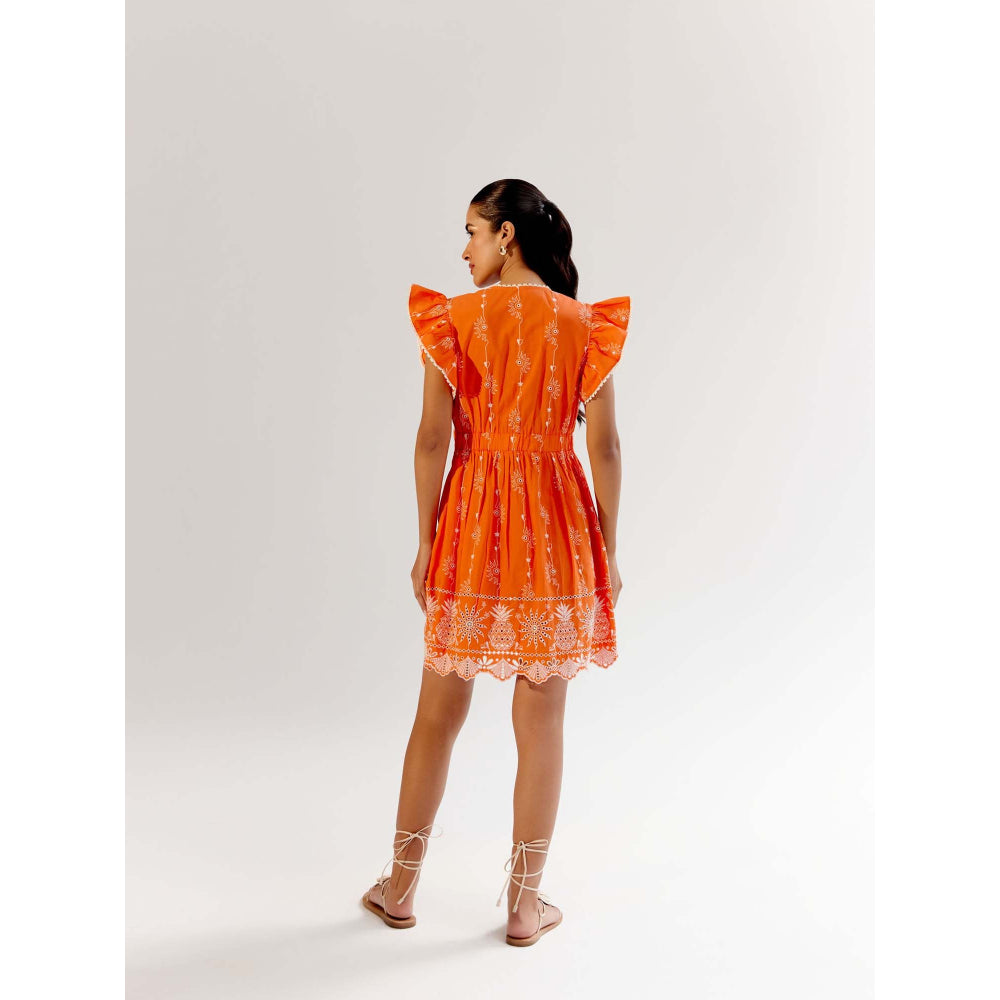 NOIB Estella Mini Dress - Tangerine