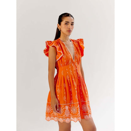 NOIB Estella Mini Dress - Tangerine