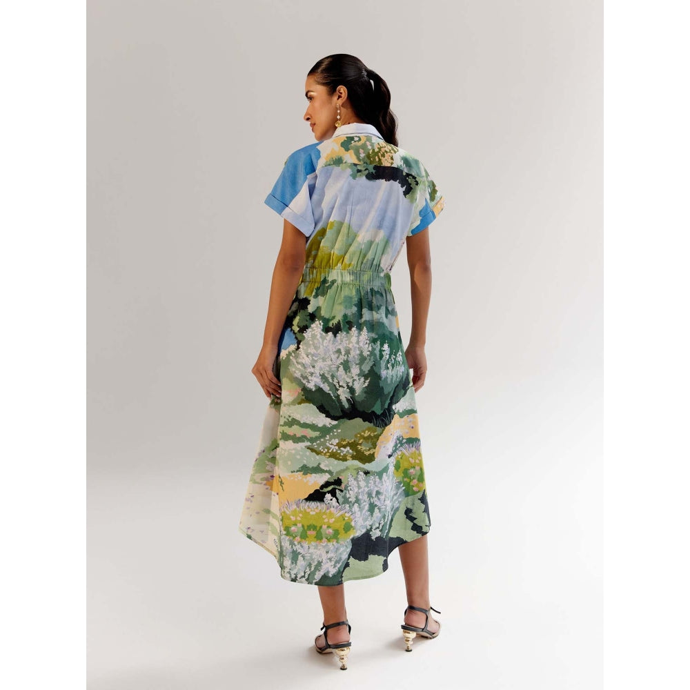 NOIB Multi-Color Midi Dress with Belt - Forest (Set of 2)