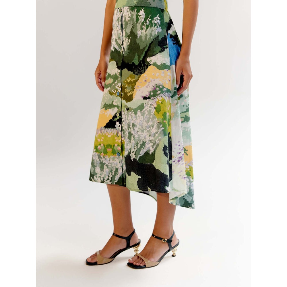NOIB Multi-Color Midi Dress with Belt - Forest (Set of 2)