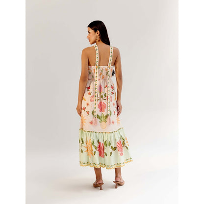 NOIB Aida Midi Dress - Seashell -White