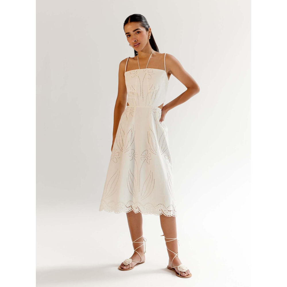 NOIB Ariel Midi Dress - White