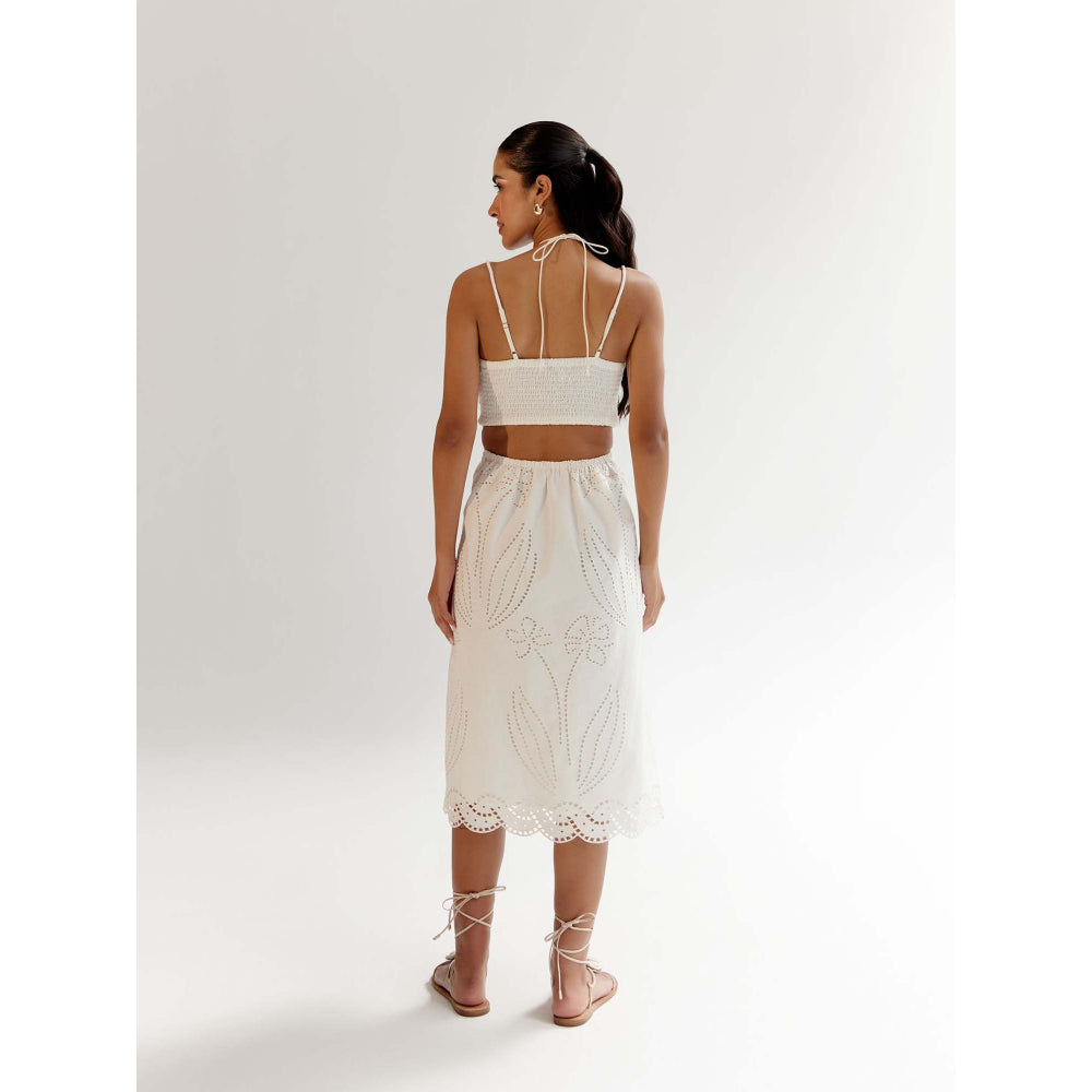 NOIB Ariel Midi Dress - White