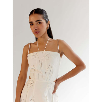 NOIB Ariel Midi Dress - White