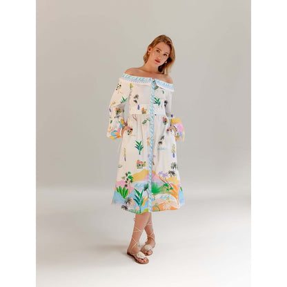 NOIB Multi-Color Midi Dress - By The Sea