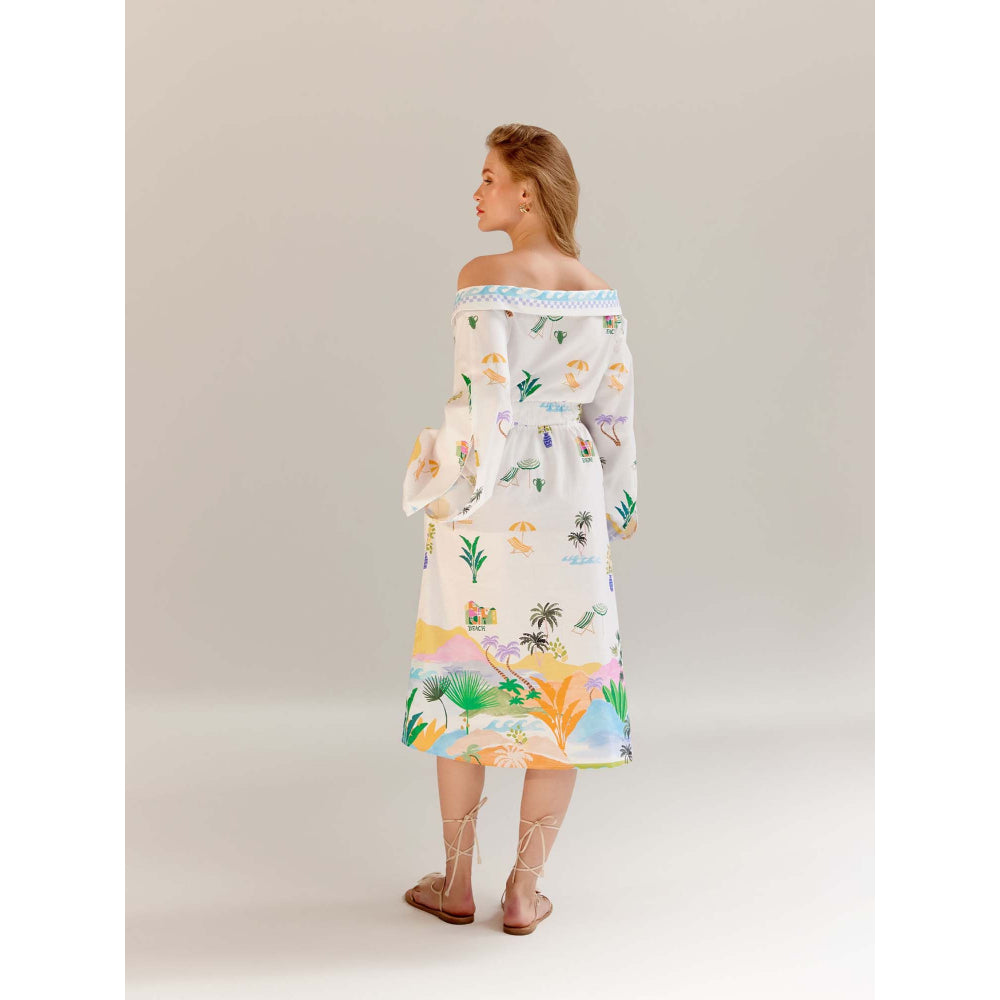 NOIB Multi-Color Midi Dress - By The Sea
