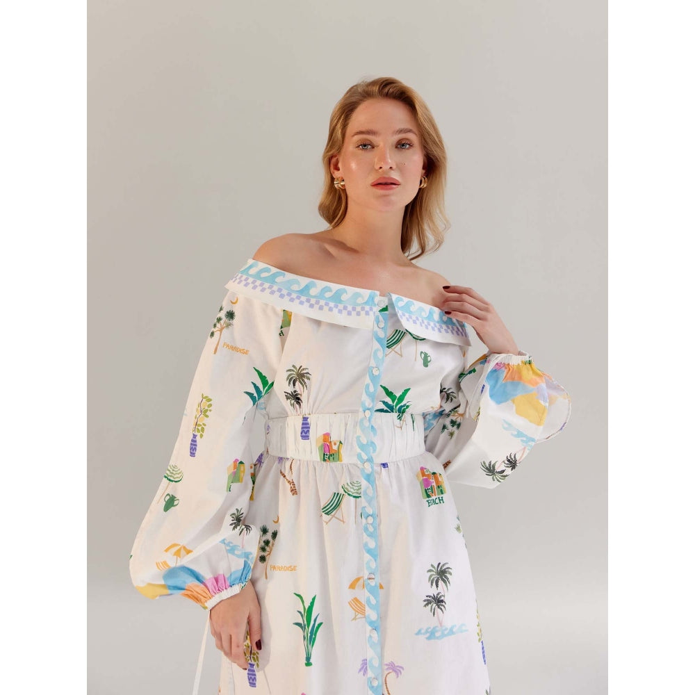 NOIB Multi-Color Midi Dress - By The Sea