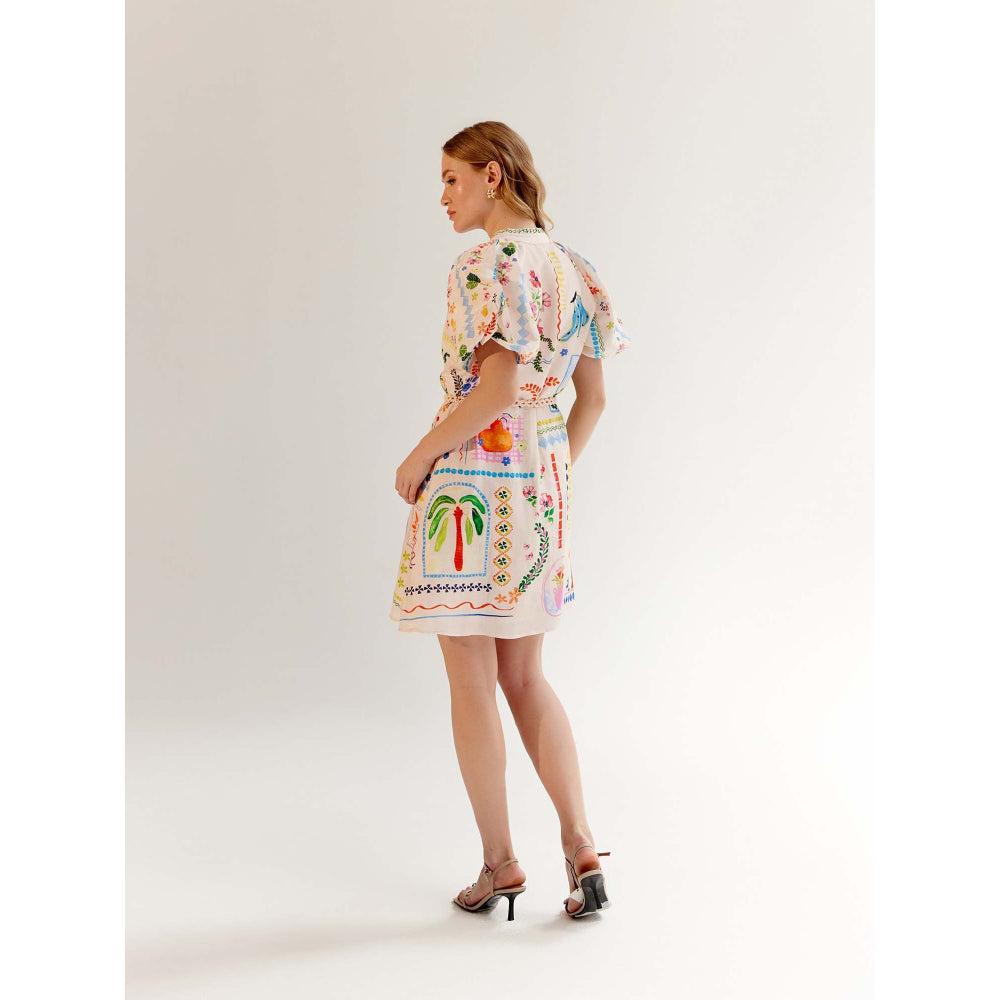 NOIB Florence Mini Dress with Belt - Postcard (Set of 2)