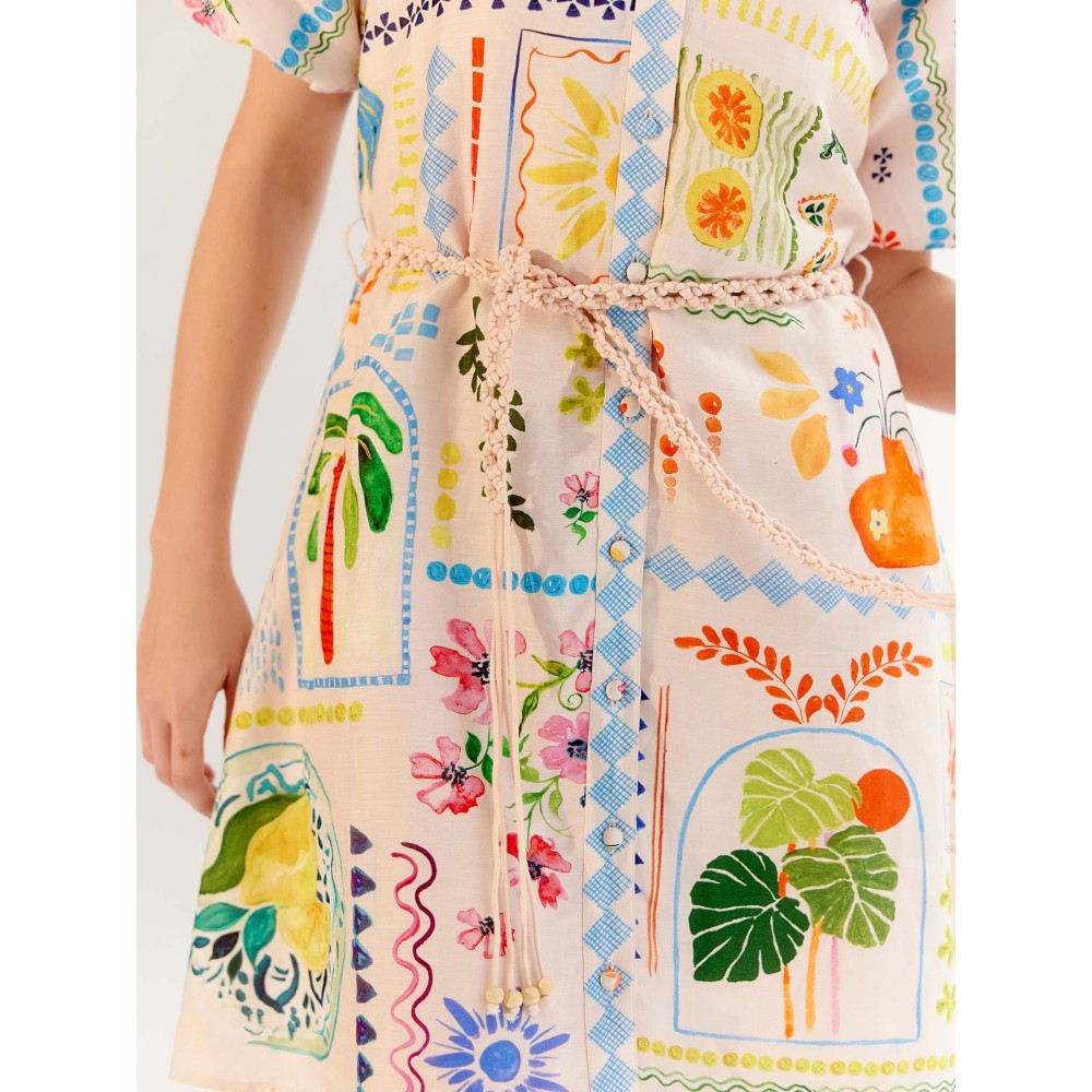 NOIB Florence Mini Dress with Belt - Postcard (Set of 2)