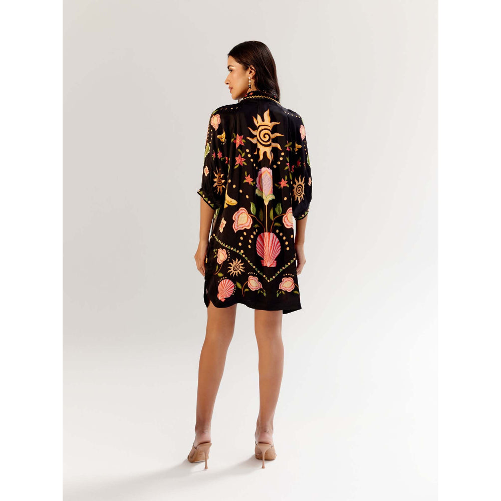 NOIB Rosa Mini Dress - Seashell -Black