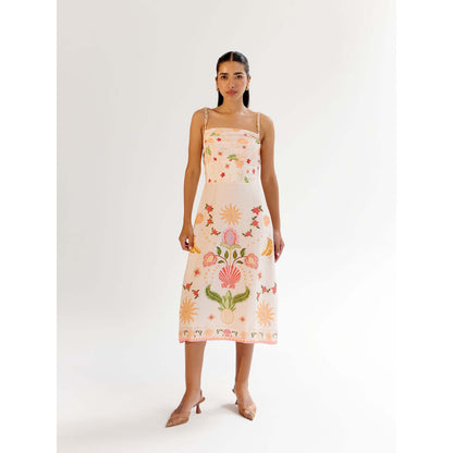 NOIB Valentina Midi Dress - Seashell -Peach