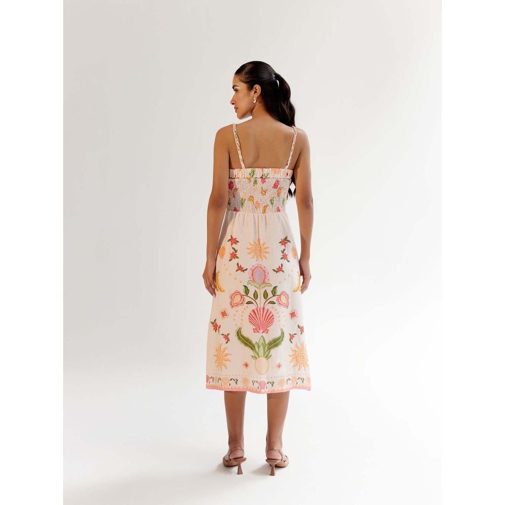 NOIB Valentina Midi Dress - Seashell -Peach
