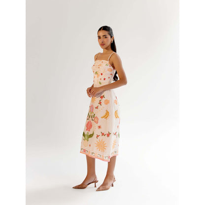 NOIB Valentina Midi Dress - Seashell -Peach