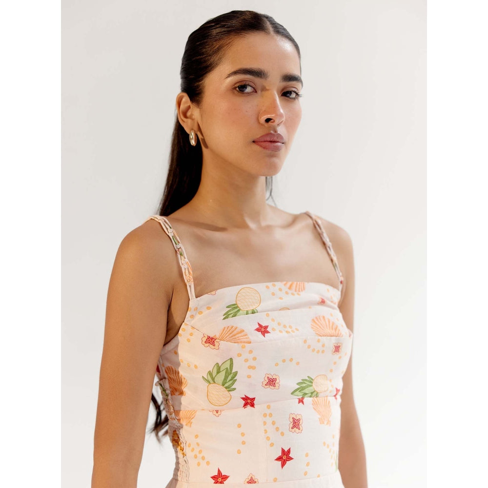 NOIB Valentina Midi Dress - Seashell -Peach