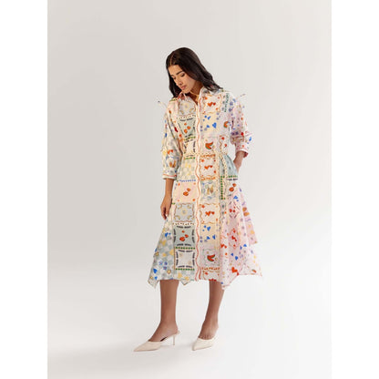 NOIB Alba Midi Dress with Belt - Boardgame (Set of 2)