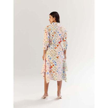 NOIB Alba Midi Dress with Belt - Boardgame (Set of 2)