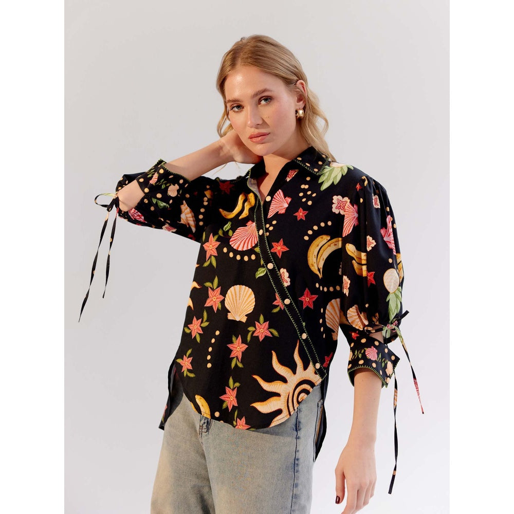 NOIB Brie Shirt - Seashell -Black