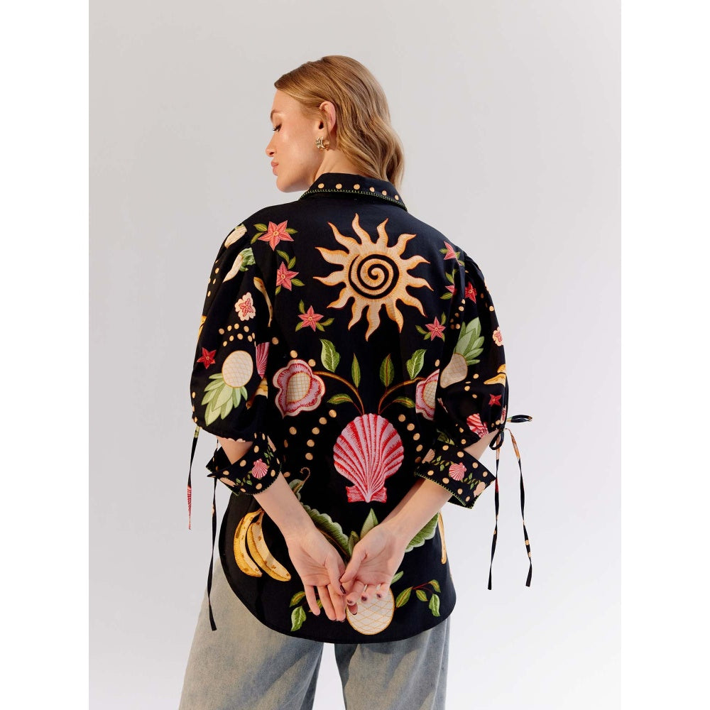 NOIB Brie Shirt - Seashell -Black