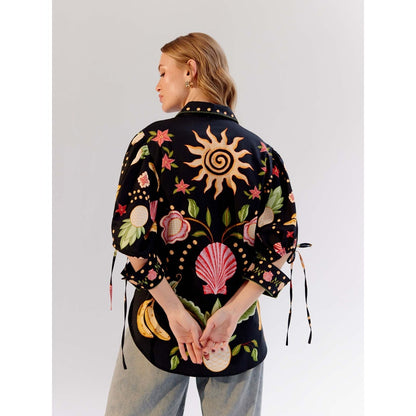 NOIB Brie Shirt - Seashell -Black