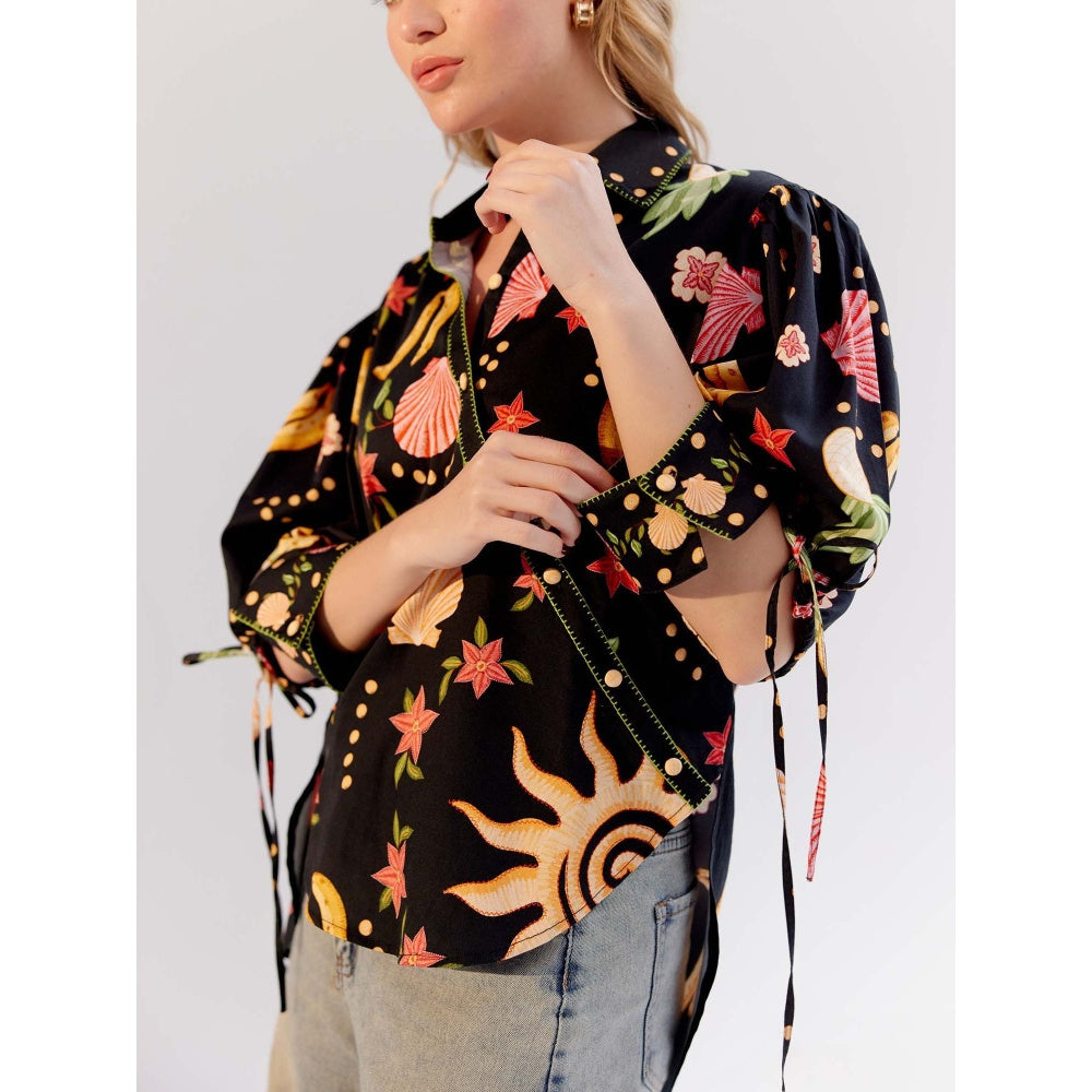 NOIB Brie Shirt - Seashell -Black