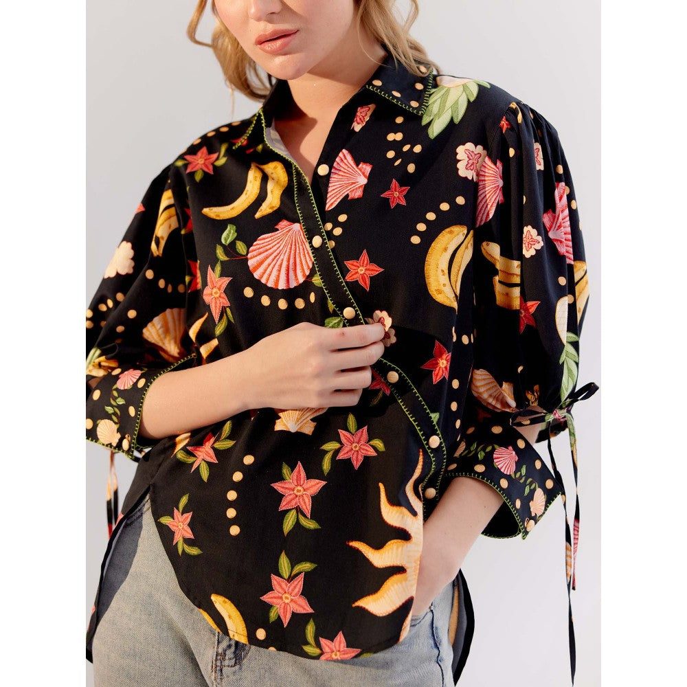NOIB Brie Shirt - Seashell -Black