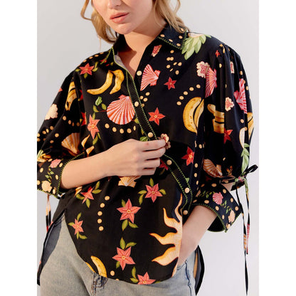 NOIB Brie Shirt - Seashell -Black