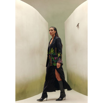 NOIB Black Riva Night Safari Printed Blazer