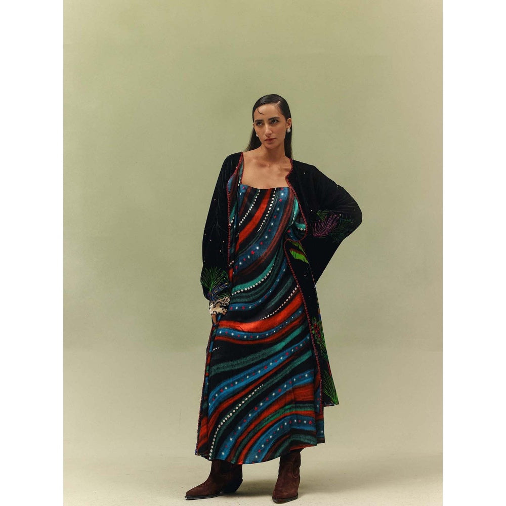 NOIB Black Demi Reversible Shrug - Night Safari