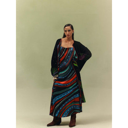 NOIB Black Demi Reversible Shrug - Night Safari
