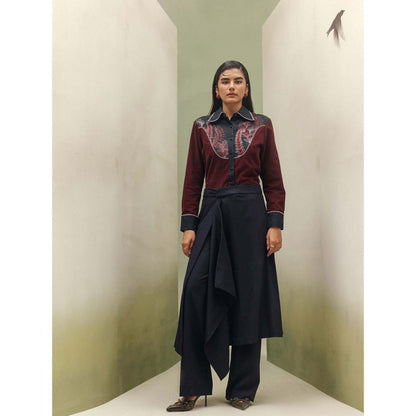 NOIB Maroon Celia Shirt - Night Safari