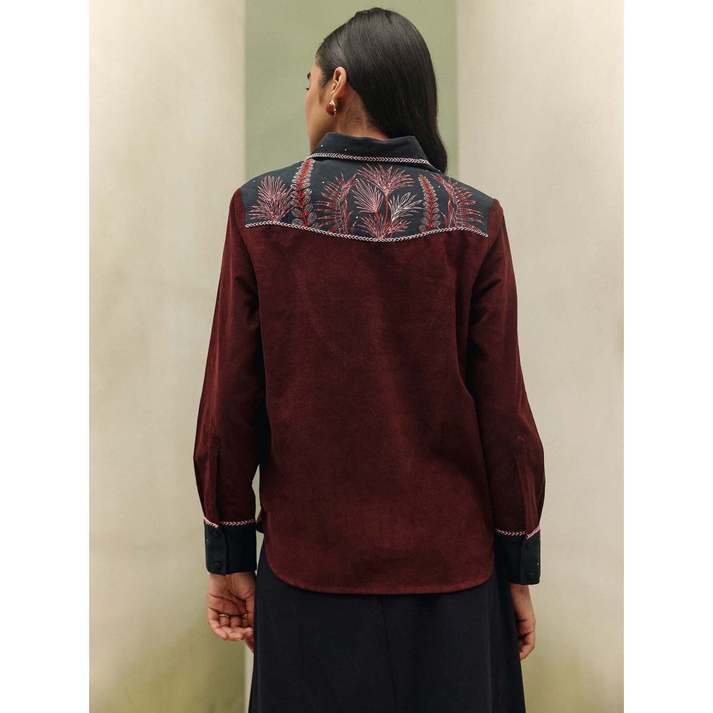 NOIB Maroon Celia Shirt - Night Safari