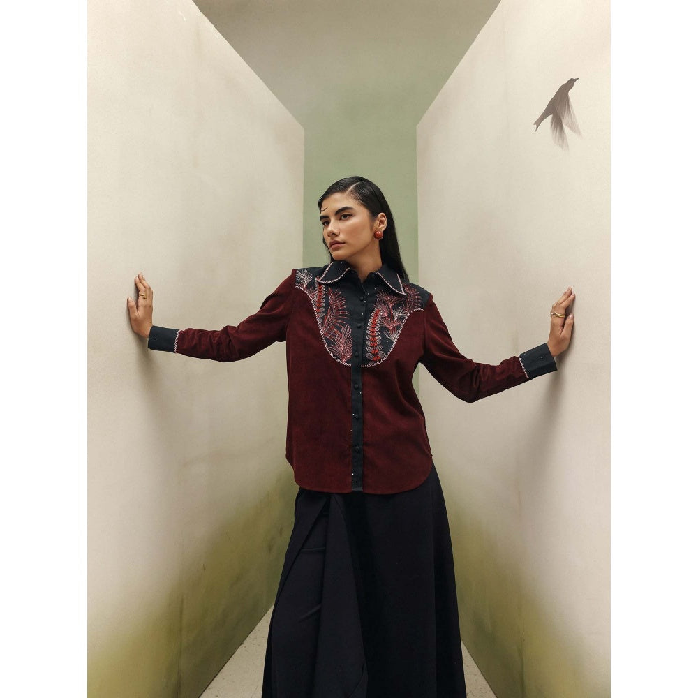 NOIB Maroon Celia Shirt - Night Safari