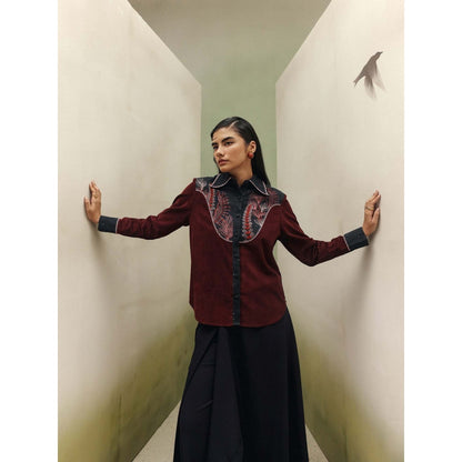 NOIB Maroon Celia Shirt - Night Safari