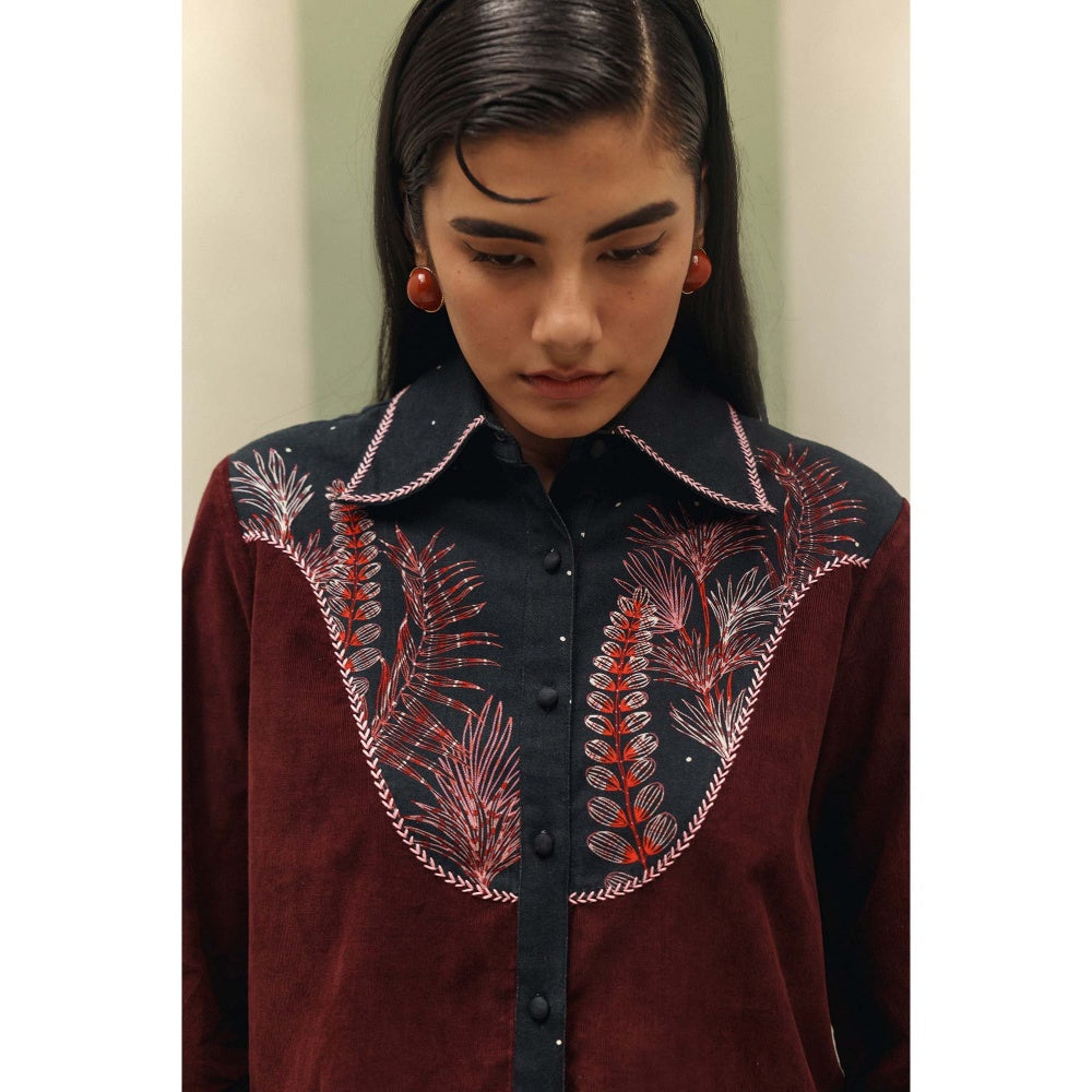 NOIB Maroon Celia Shirt - Night Safari