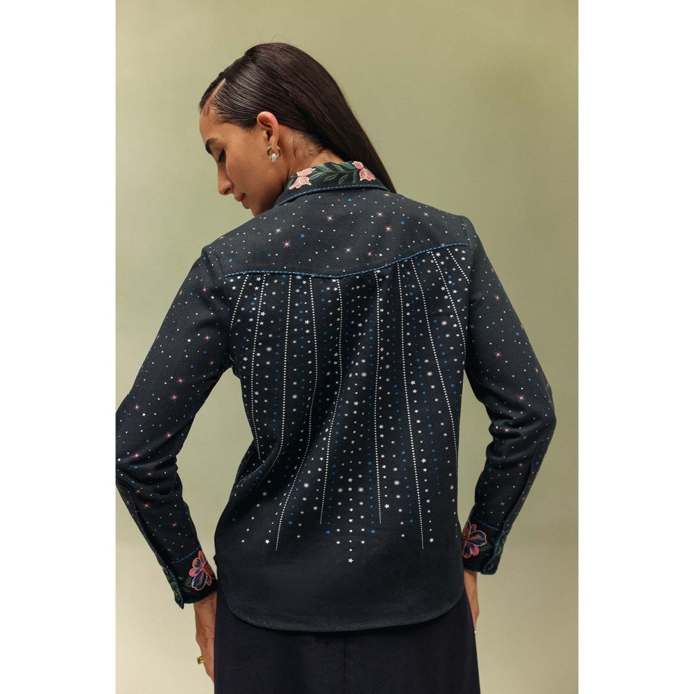 NOIB Navy Blue Celia Shirt - Shooting Stars
