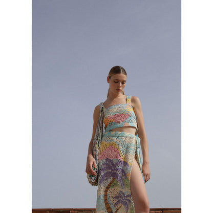 NOIB By The Sea Multi Colored Cotton Magda Crop Top