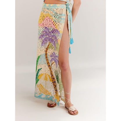 NOIB Multi Coloured Cotton Magda Maxi Skirt