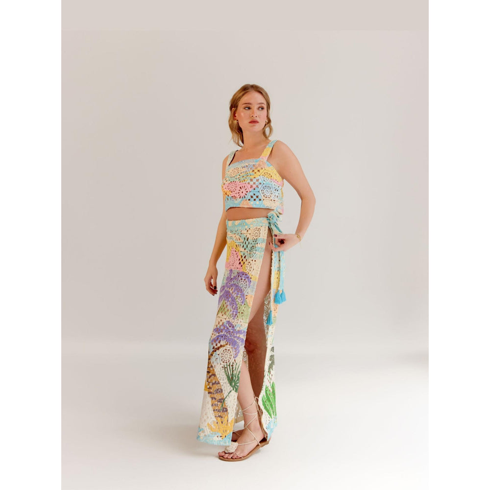 NOIB Multi Coloured Cotton Magda Maxi Skirt