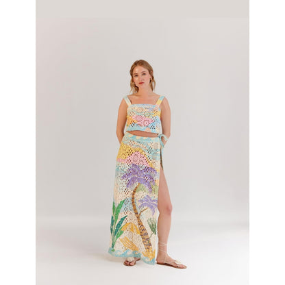 NOIB Multi Coloured Cotton Magda Maxi Skirt