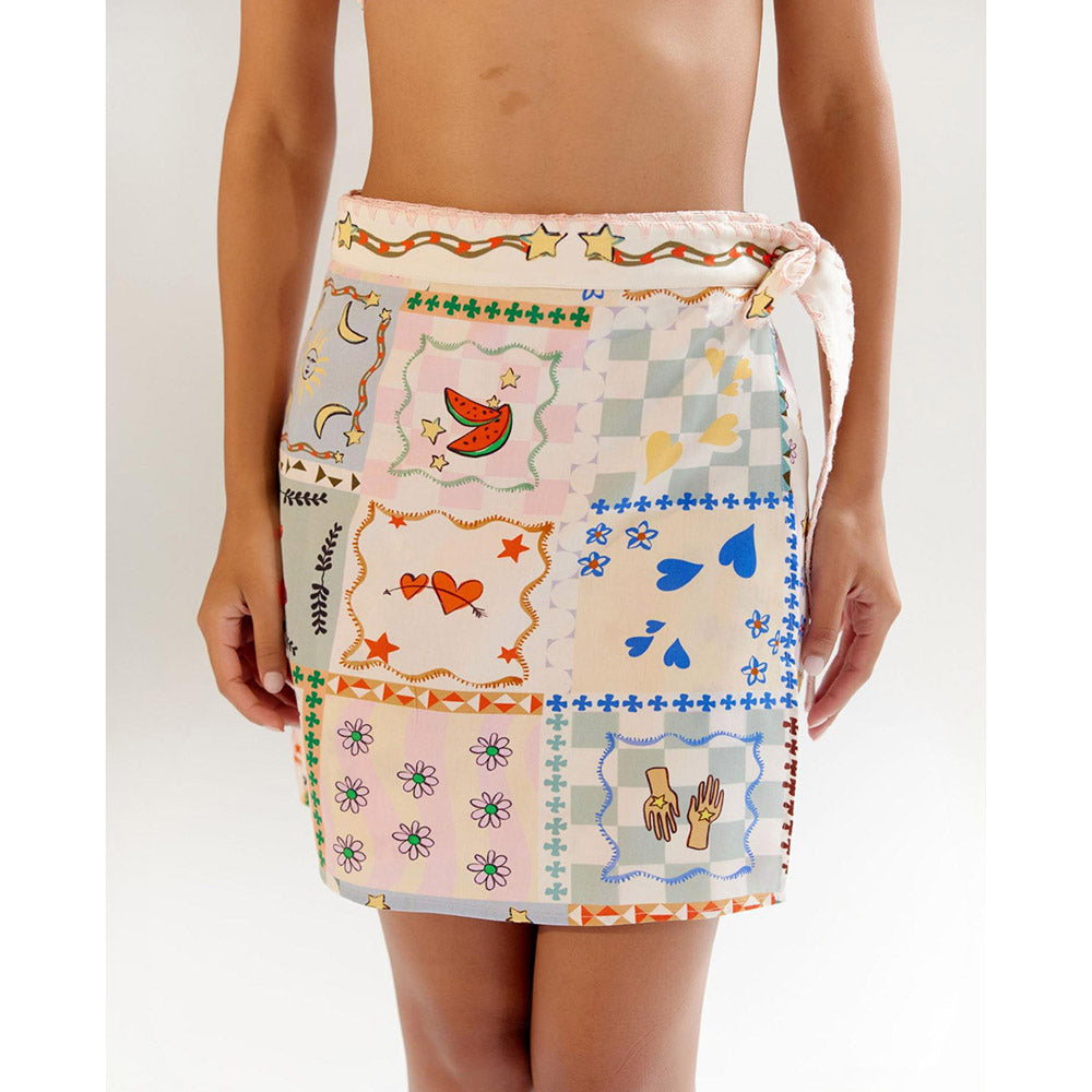 NOIB Multi Coloured Wrap Me Round Skirt