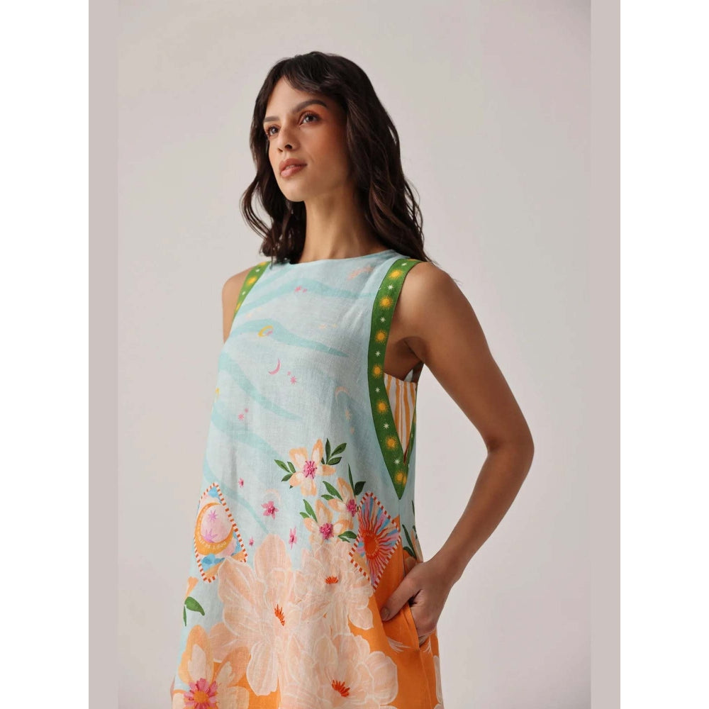 NOIB Harper Knee Dress - Azure