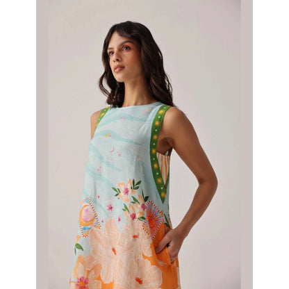 NOIB Harper Knee Dress - Azure