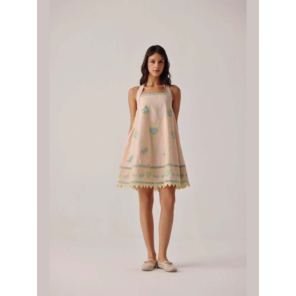 NOIB Hazel Mini Dress - Peach