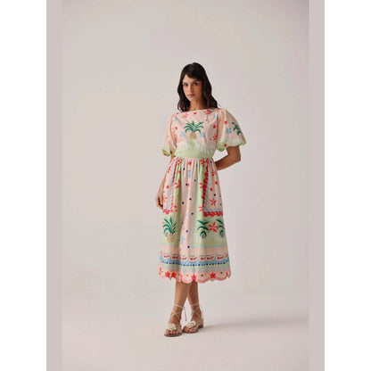 NOIB Lyla Midi Dress - Ananas
