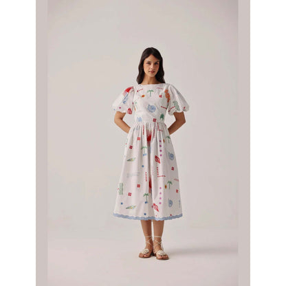 NOIB Lyla Midi Dress - Ecru