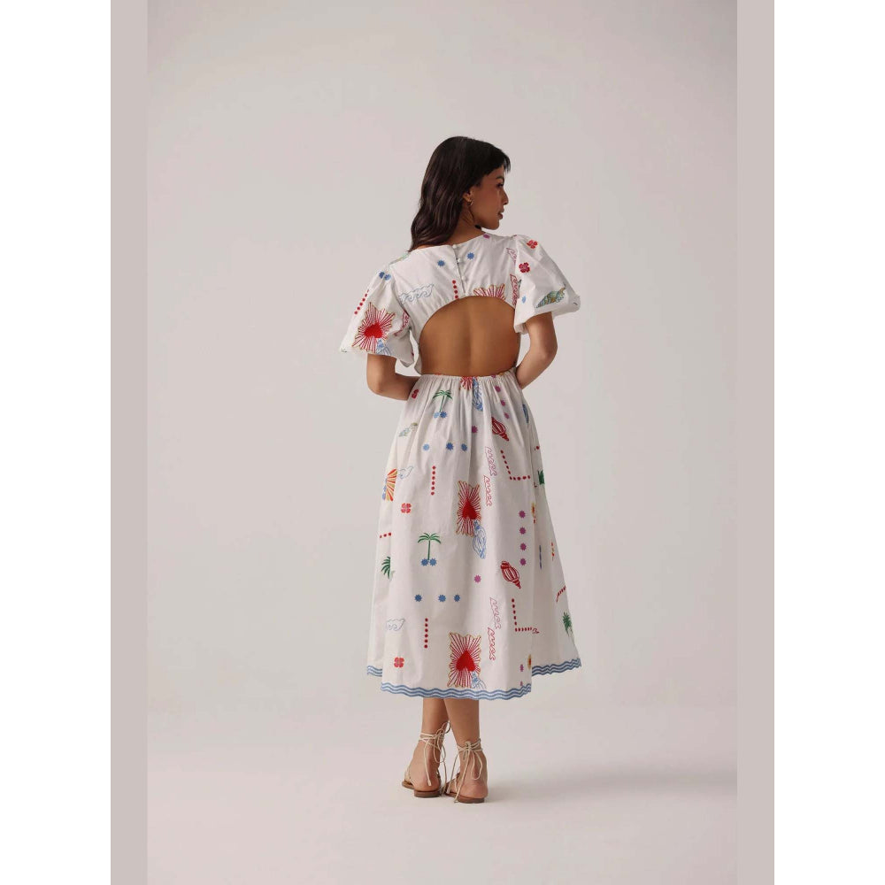 NOIB Lyla Midi Dress - Ecru