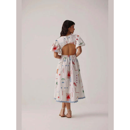 NOIB Lyla Midi Dress - Ecru